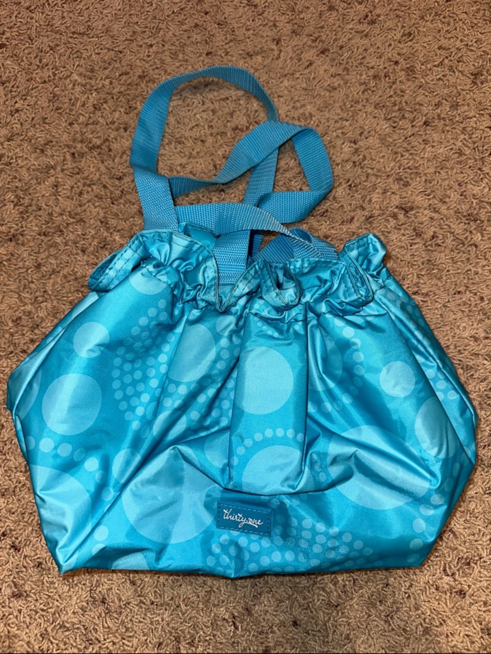 thirty-one Turquoise Dot Drawstring Lunchbox